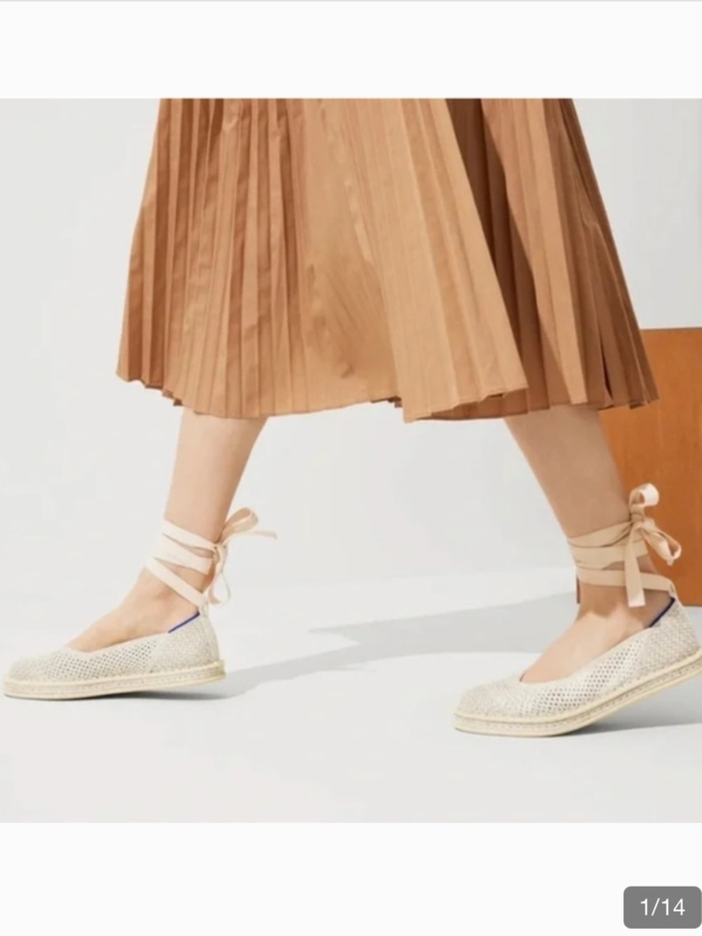 Rothy’s The Espadrille Diamond Metallic Lace Up Flats Boho Summer Shoe size 7